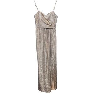 Night Way Collections Gold Metallic Maxi Dress